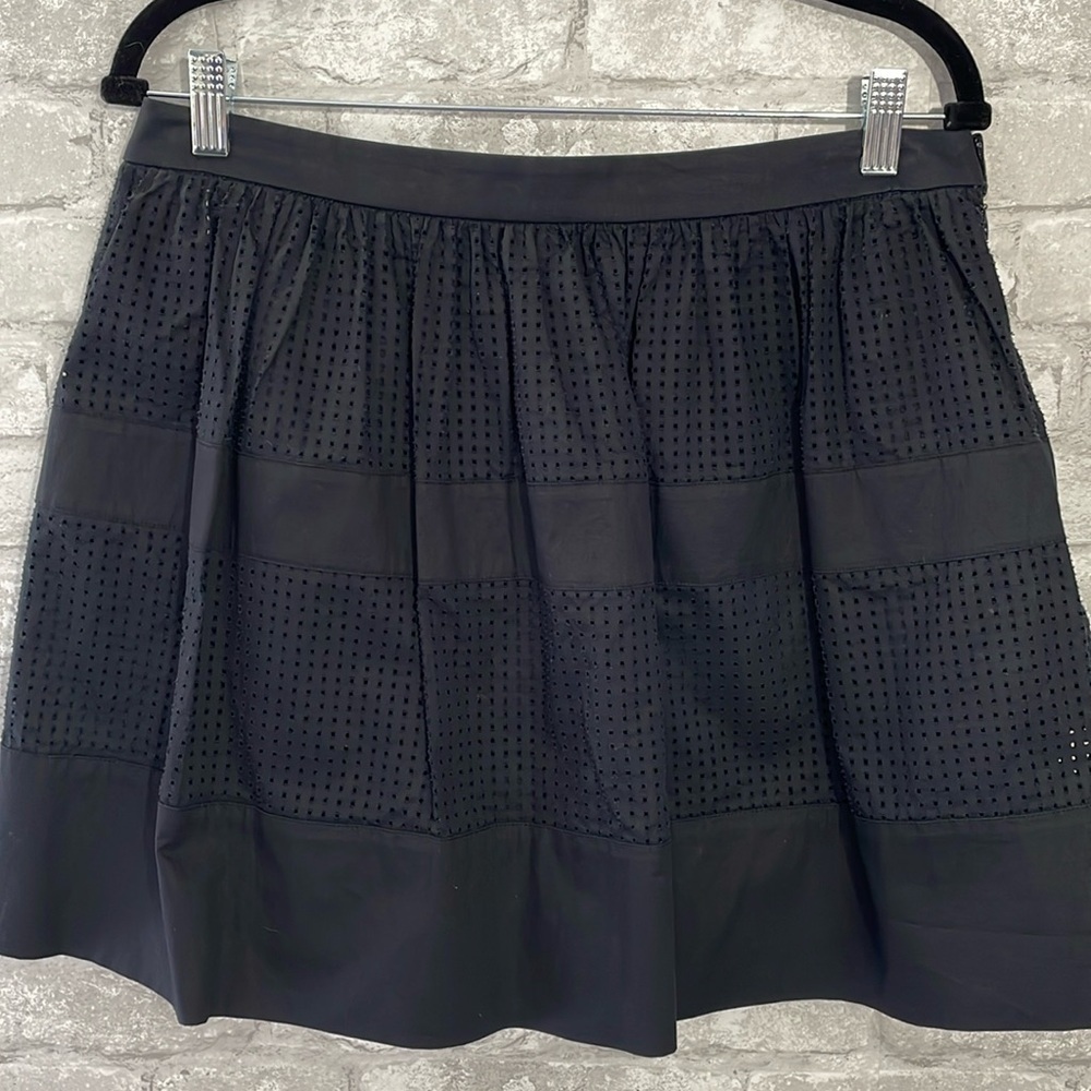 Robert Rodriguez Black Perforated Mini Skirt